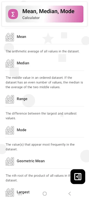 Mean, Median, Mode Calculator Screenshot 3