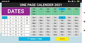 2021 One page calendar Screenshot 1