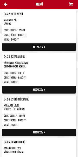 Kemencés Büfé Napi Menü Screenshot 1