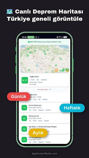 Deprem Uyarı & Son Depremler Screenshot 2
