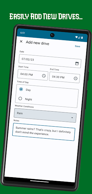 Student Driving Log Screenshot 1