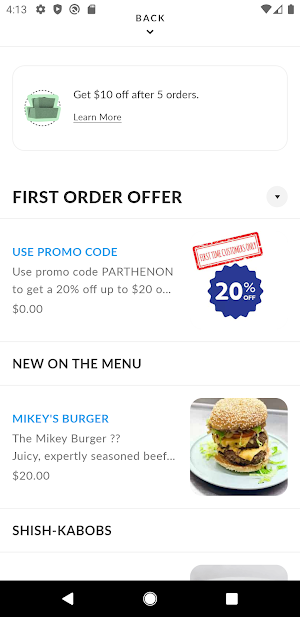 Parthenon Eats Screenshot 2