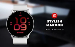 Stylish Maroon Watch Face Screenshot 0