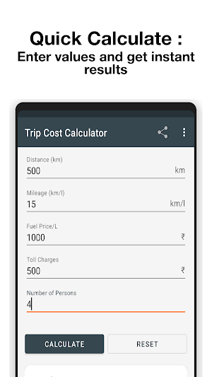 Trip Cost Calculator Screenshot 1