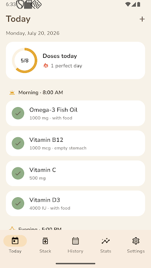 DailyStack: Supplement Tracker Screenshot 0