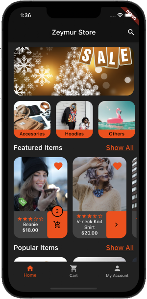 Zeymur Shopping Temp. Flutter Screenshot 0