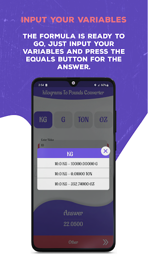 Kilograms to Pounds Converter Screenshot 2