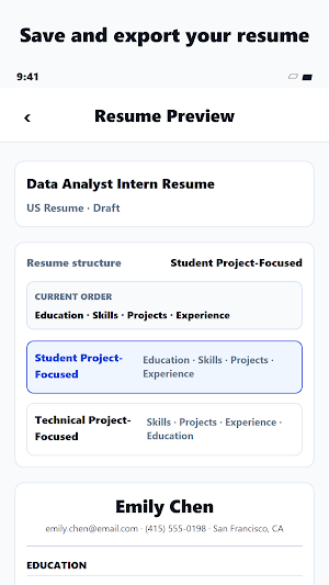 F-1 Resume Builder: US Jobs Screenshot 3