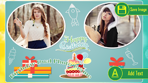 Birthday Dual Photo Frames Screenshot 1