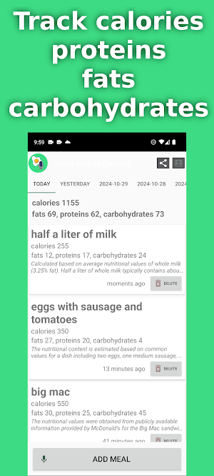 Voice Calorie Counter Screenshot 1