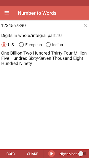 Number to Words Converter Screenshot 1