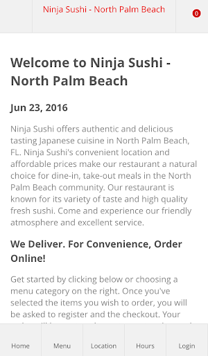 Ninja Sushi - North Palm Beach Screenshot 0