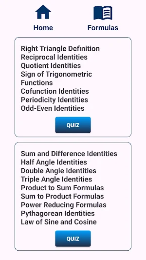 Trigonometry Formulas Practice Screenshot 1