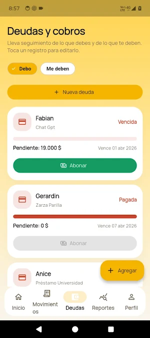 AppzFinanzas: gastos y deudas. Screenshot 2