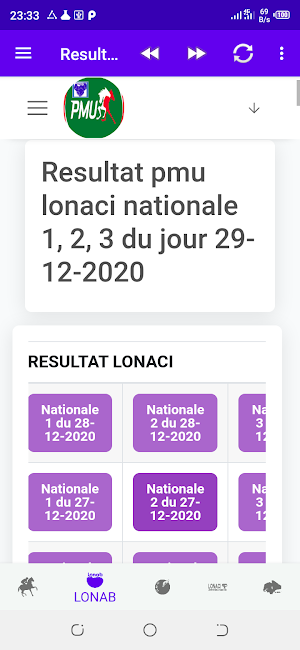 Pronostic pmu pmub, quinté resultat, gain, journal Screenshot 1