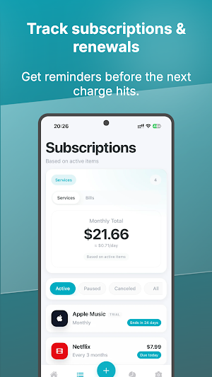 SpendBuddy: Renewal & Bills Screenshot 2