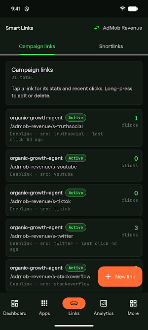SmartLINK: App Growth Console Screenshot 3