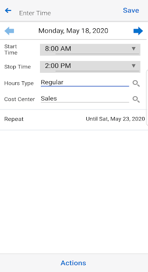 Timecards for EBS Screenshot 2