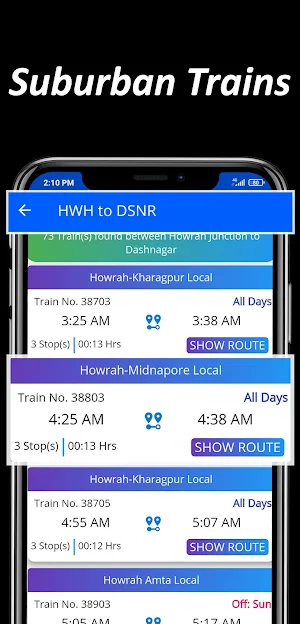 Kolkata local Suburban Trains, Metro, Bus Timings Screenshot 1