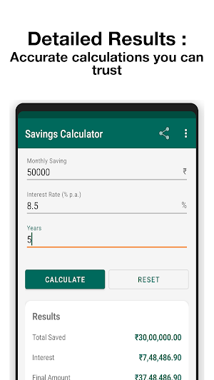 Savings Calculator Screenshot 2