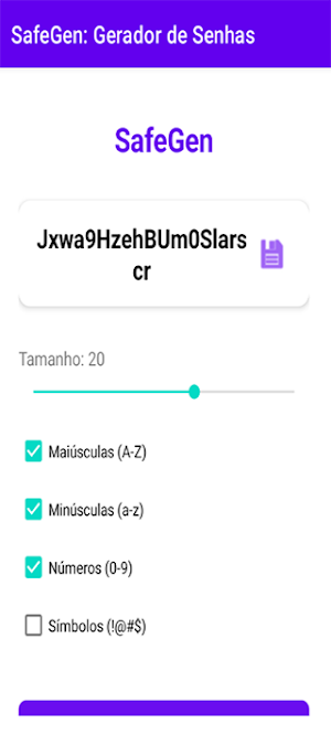 SafeGen Gerador de Senhas -2.0 Screenshot 2