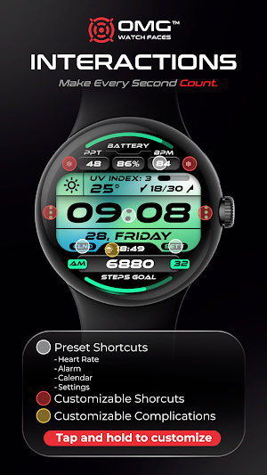 OMG 348 Digital Watch Face Screenshot 3