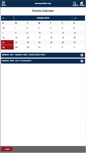 Mustang Mobile App Screenshot 2