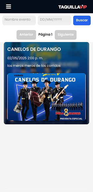 Taquilla-Vip Quemadores Screenshot 1