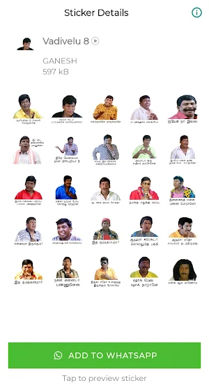 Vadivelu Stickers for WhatsApp Screenshot 1