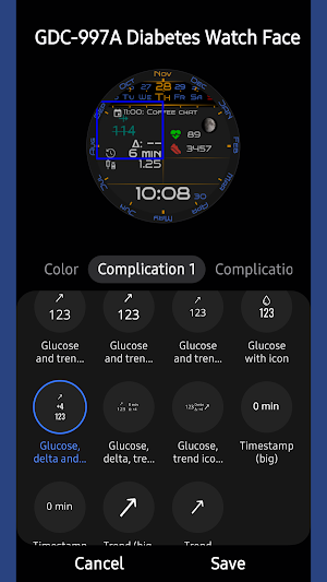 GDC-997A Diabetes Watch Face Screenshot 1