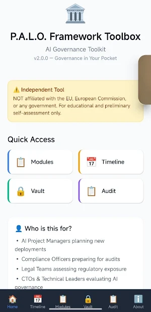 P.A.L.O. Framework Toolbox Screenshot 1