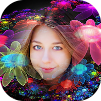 Neon Flower Photo Frame