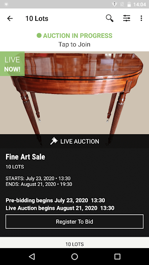 Hegarty Live Auctions Screenshot 1
