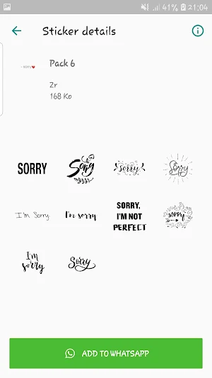 Stickers Sorry – WAStickersApp Screenshot 1