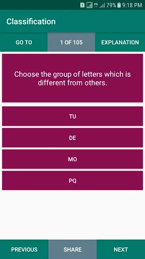 Verbal Logical Reasoning Intelligence MCQs Offline Screenshot 2