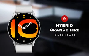 Hybrid Orange Fire Watch Face Screenshot 0