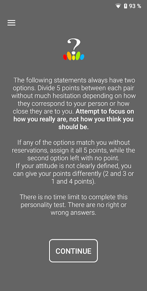 Personality Test Screenshot 0