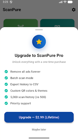 ScanPure QR Barcode Scanner Screenshot 3