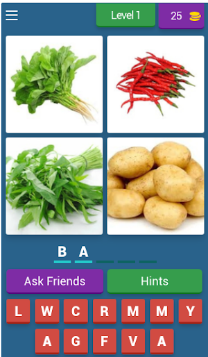 Four Vegetables One Word Screenshot 0