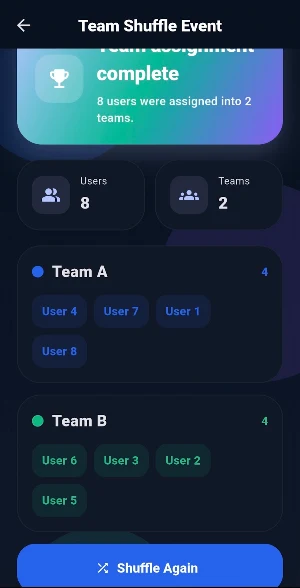 Random Team Generator Screenshot 3