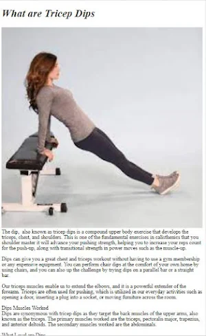 How to Do Bench Dips Workout Screenshot 2