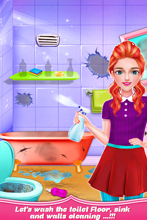 School Girls New Year Home Cleanup- HouseKeeper Screenshot 1