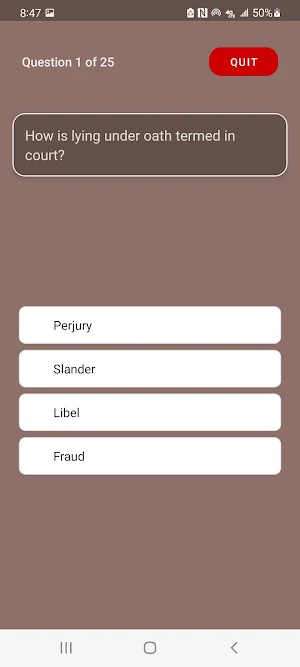 Law Quiz Screenshot 1