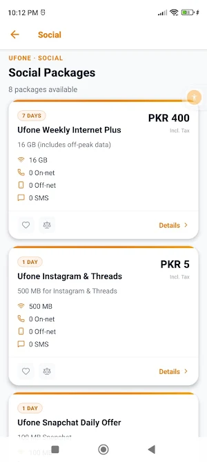 Ufone Packages - Pakistan Screenshot 1