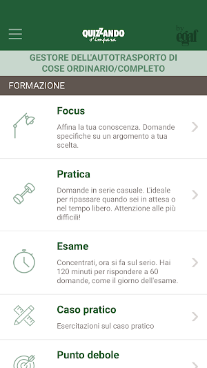 Quiz Gestore Trasporto Cose Screenshot 0