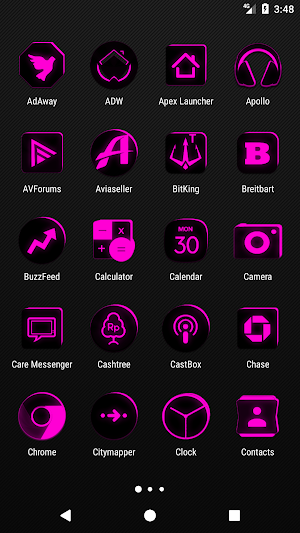 Flat Black and Pink Icon Pack Screenshot 1