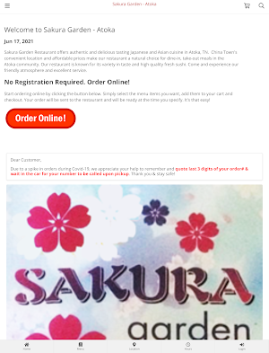 Sakura Garden - Atoka Ordering Screenshot 2