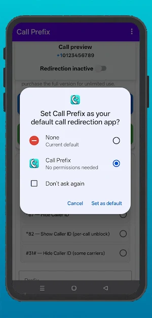 Call Prefix *67 *82 *70 #31# Screenshot 0