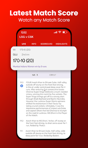 Crickly - Live Cricket Score Screenshot 1