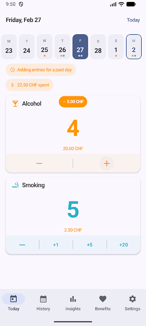 Countrol: Bad Habits Tracker Screenshot 3